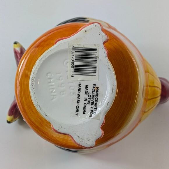 Lotus Ceramic Turkey Planter Vtg 98 Authentic Handcrafted Thanksgiving Pot Gift - Picture 7 of 10